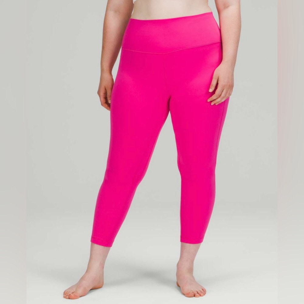 Like new lululemon Align High-Rise Pant 25". Size 8. Retail $98. Sonic pink!